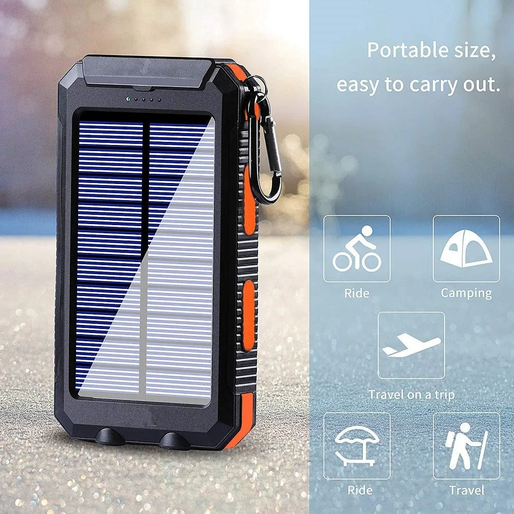 Solar Power Bank 80000mAh Portable Charging Powerbank External Battery Charger Strong Light LED Light for All Smartphones